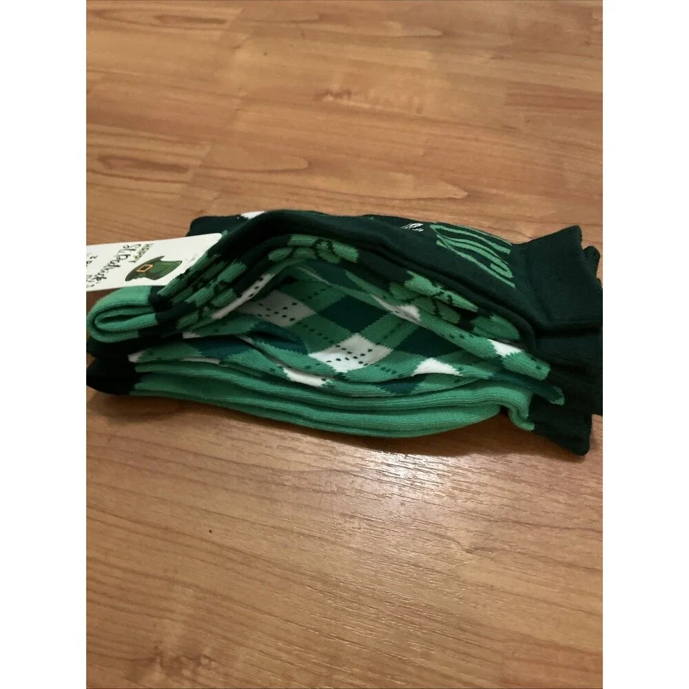 St. Patrick's Day Luck Of The Irish Socks 3 Pairs Shoe Size 6-12 & 10-13